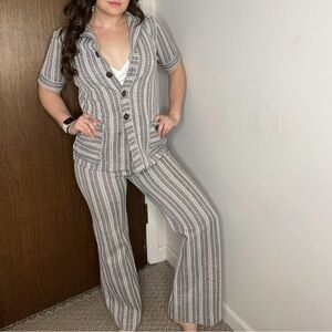Vintage 1970s Semon Frelich Two Piece Matching Set Top and Pants Leisure Suit